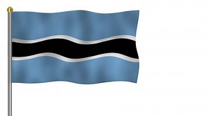 Botswana flag, wind, waving flag, isolated, and white background.