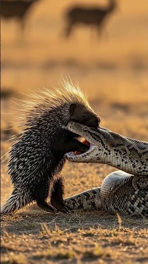 Will the snake successfully catch the porcupine?飲み込まれることを拒んだヤマアラシनिगल जाने से इंकार करने वाला साही!