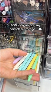 Restocking my favorite clear storage bins with cute pens! #stationerylovers #smallbusiness #cozygirl