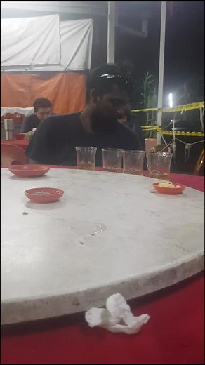 Outdoor Dining Experience with Unique Table Setup