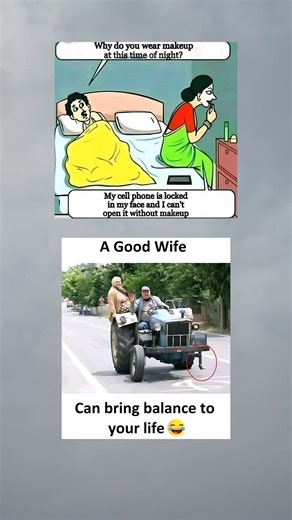 Every men should have a good wife like her a good understanding wife can balance men's life 😂🤣