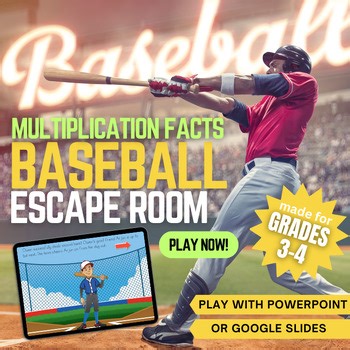 Baseball Opening Day Math Mixed Multiplication Facts Spring Break Escape Room