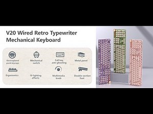 EWEADN Typewriter Style Mechanical Gaming Keyboard