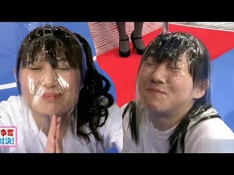 Cute ske48 Japanese girls get gunged with transparent slime