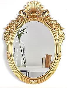 Mirrorize 26 x 35 Antique Gold Mirror for Living Room, Vintage Gold Framed Oval Mirror, Decorative Large Gold Mirror for Wall Decor, (IMP8569)
