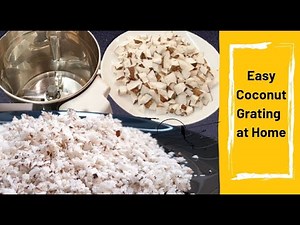 Homemade grated coconut | ,how to grate coconut at home | shreaded coconut at...