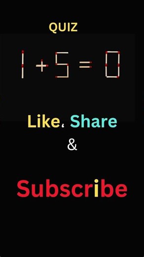 Move JUST ONE Matchstick and Solve This Puzzle! Can You Beat the 1%? 🧠 #Challenge #Quiz #PuzzleTime
