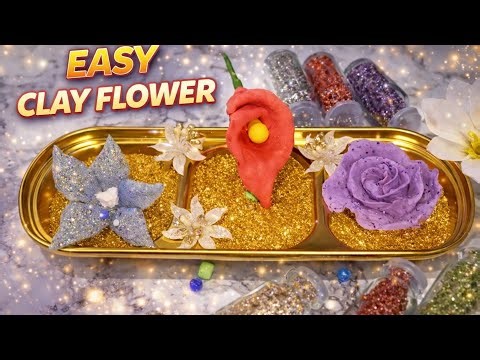Easy Clay Flower Making | Beautiful DIY Clay Flowers for Beginners #easycrafts #diy #diyflowers