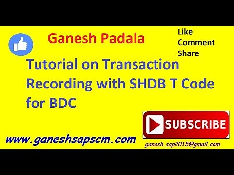 Tutorial on Transaction Recording with SHDB T Code for BDC | SAP ABAP for Functional Consultants