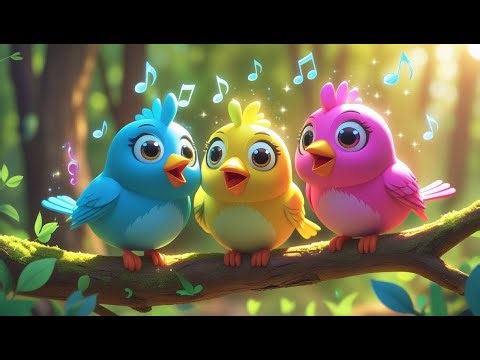Little Birds Rhyme 🐦✨ | Cute Cartoon Video for Kids | Nursery Rhyme Song 🎵