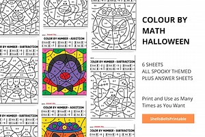 Halloween Color by Number Math Worksheet – Printable Activity (PDF) - Etsy Canada
