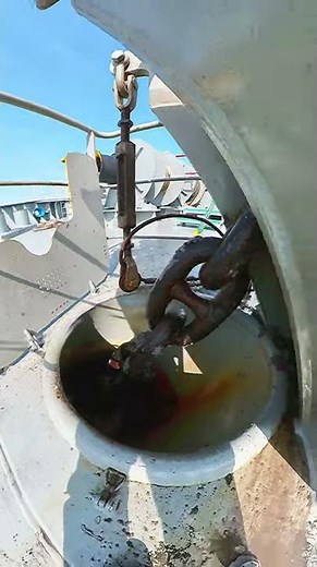 The anchor chain Onboard a cargo ship: hawse pipe