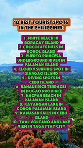 6.8K views · 27 reactions | 10 Best Tourist Spots in the Philippines #highlights #besttouristdestination #besttouristspotsinthephilippines | Ninialoyda Sanguila Macaan | Facebook