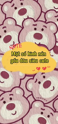 Hình nền gấu dâu dễ thương và siêu cute