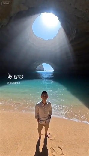 我的12秒电影级史诗旅行短片三地拼接无缝转场，航拍进入葡萄牙贝纳吉尔海蚀.视频
