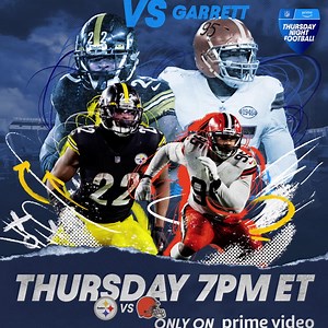 A classic AFC North battle under the lights. Steelers. Browns. Thursday Night Football at 7pm ET, only on Prime Video. | NFL on Prime