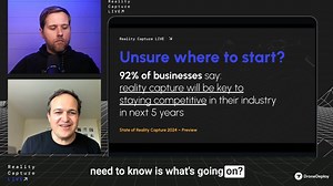 92% of businesses say reality capture will be key to staying competitive in the next 5 years... ...And that competitive edge is only going to get sharper with AI. Looking ahead, we envision that AI and reality capture will help you answer questions like, 'where am I behind schedule on my jobsite,' or 'where are the anomalies on my project,' – and it'll be as easy as typing the question into your platform. Want to see where the industry is headed? In our upcoming State of Reality Capture report w