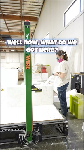 13K views · 133 reactions | Ever wonder how we cut massive blocks of foam so perfectly?This is our CNC hot wire foam cutter in action — a tool we use almost every day to save time and create clean, precise cuts for our builds.Just one of the many ways we bring ideas to life at Monster City Studios.#FoamCutter #BehindTheScenes #SetDesign #FabricationMagic #MonsterCityStudios | Monster City Studios | Facebook