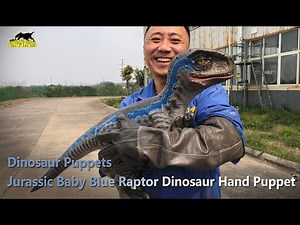Jurassic Baby Blue Raptor Dinosaur Hand Puppet | Dinosaur Puppets
