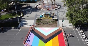 LGBTQ  Pride mural painted in Spokane across from Riverfront Park