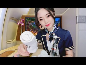[ASMR] First Class Flight Attendant ~ Overnight International Flight