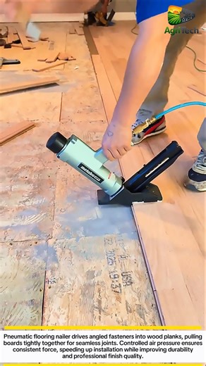 Flooring Nail Gun Locking Boards Into Perfect Alignment Fast