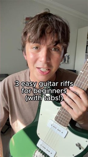 3 easy guitar riffs for beginners with tabs! 🎸 #metallica #cream #blacksabbath #guitartabs