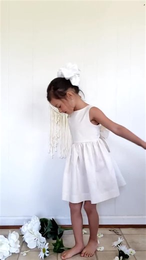 Handmade Cotton Flower Girl Dress: Ivory White Dress - Etsy