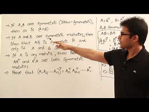 Matrices 22 (Symmetric and skew symmetric matrices examples 1)