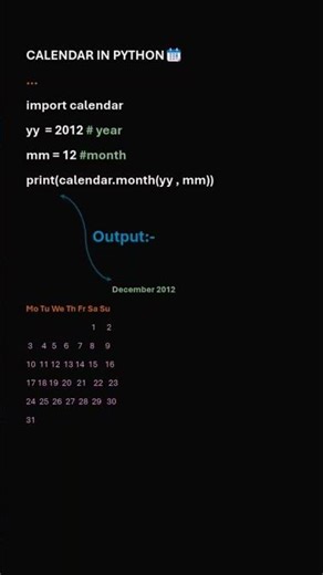 calendar for python 📆