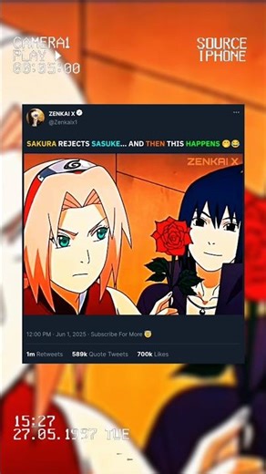 😂 SAKURA REJECTED SASUKE… AND HIS FACE WAS PRICELESS 🤭🔥#viralshorts