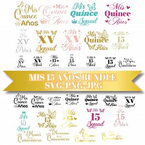 Mis Quince Squad SVG Bundle Quinceañera Family Birthday Shirt Designs Mis 15 Años PNG for Sublimation Latina Birthday Party Cut Files Cricut - Etsy