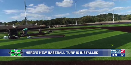 New Turf installed at Marshall’s Baseball Stadium