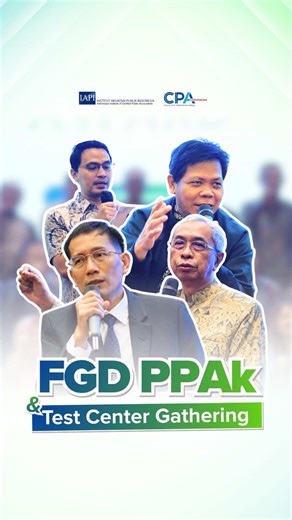 Institut Akuntan Publik Indonesia (IAPI) telah sukses menyelenggarakan Focus Group Discussion (FGD) PPAk serta kegiatan Test Center Gathering. Kegiatan ini menjadi forum strategis dalam memperkuat sinergi guna meningkatkan kualitas pendidikan profesi akuntansi serta mendukung penyelenggaraan Ujian CPA of Indonesia yang berstandar tinggi. Pada kesempatan yang sama, IAPI juga menganugerahkan Test Center Award kepada test center dengan fasilitas dan pelayanan terbaik. Penghargaan ini diharapkan dap