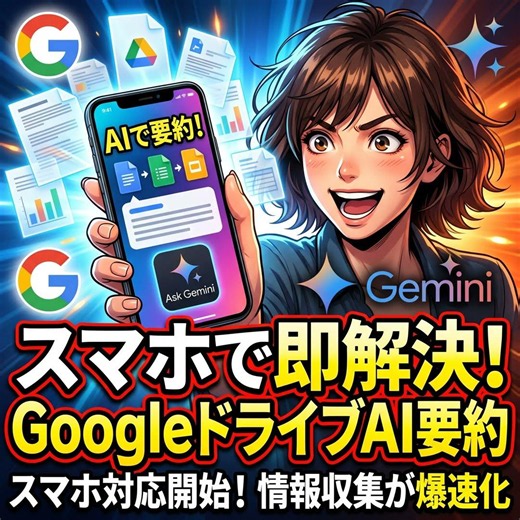 GoogleドライブのAI要約、ついにスマホ対応！資料作成が劇的に効率化