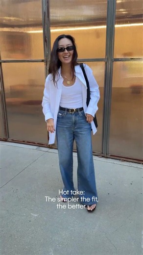 White tops and blue denim are the foundation. Sophia Chang is effortless all summer.