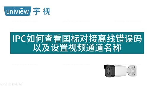 IPC如何查看国标对接离线错误码以及设置视频通道名称