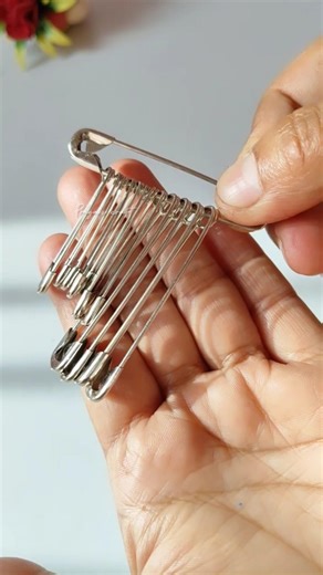 DIY Safety Pin brooch✨ #shorts #diybrooch #priyazkraft #