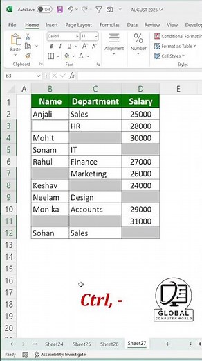 Excel Trick: Delete Blank Cells in Seconds ⚡| Remove Empty Cells Easily #exceltips #exceltricks