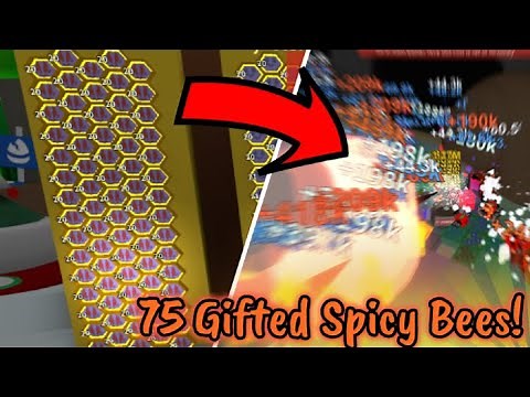 🔥75 Max Level Gifted Spicy Bees In Bee Swarm Simulator!