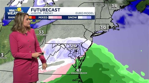 Light snowfall tapers off Friday afternoon across Baltimore