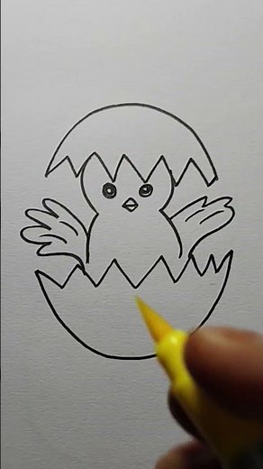 Easy Chick Drawing for Kids 🐣 Simple Step by Step Baby Chick Art 💛✨