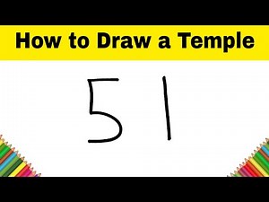 How to Draw a Temple step by step from 51 number Easy Drawing