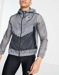Nike Running Repel Windrunner full zip jacket in gray | ASOS