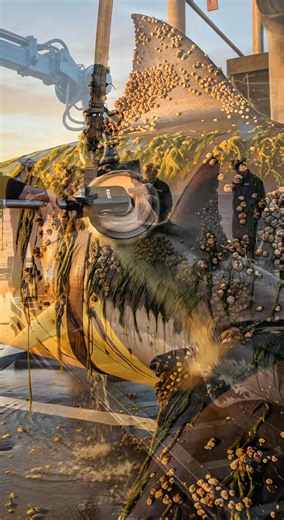 nay rescuing a colosal shark from barnacles | Teddy Gen AI