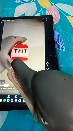 Minecraft tnt explodes shark puppet! #minecraft #gaming #memes #viral #funny #edms