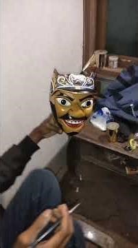 sangat kreatif membuat topeng dari bahan kayu glondongan😱 #shortvideo #tutorial #topeng #kreatif