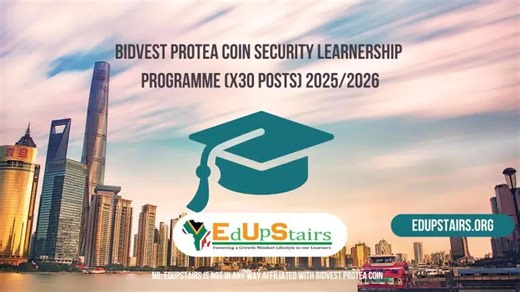 Bidvest Protea Coin Security Learnership Programme (X30 Posts) 2025/2026 John Taolo Gaetsewe (JTG) District in the Northern Cape Are you a young South African interested in building a career in the security industry? Bidvest Protea Coin, through its Gijima Training Academy, is inviting applications for a 12-month Security Learnership Programme aimed at unemployed youth from the John Taolo Gaetsewe (JTG) District in the Northern Cape. This initiative is designed to combat youth unemployment by eq