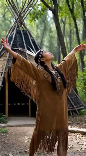 The Soul of Heritage A Beautiful Young Native American Woman in Traditional Attire #indigenouspeople