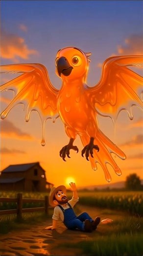 🍉😂 Watermelon Dragon, Juice Parrot, and the Poor Farmer #shorts